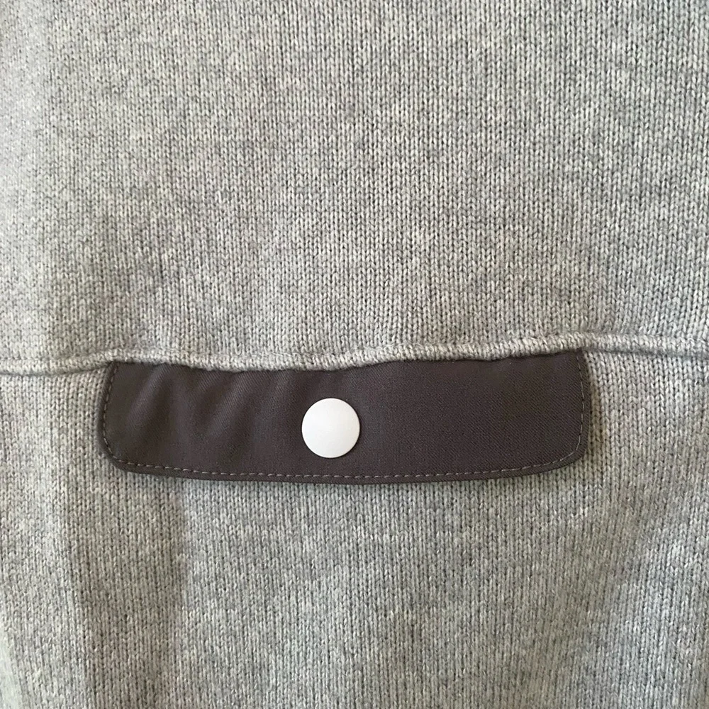 FootJoy FJ Gray Sweater Fleece Quarter-Zip Golf Vest Snap Pocket Large